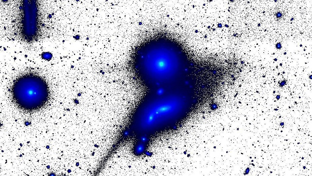 Crippled and gigantic, a tadpole-shaped galaxy