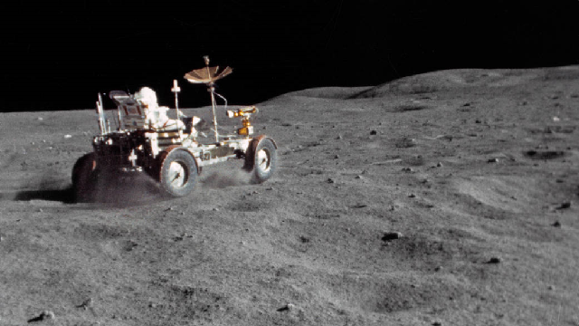 The Lunar Roving Vehicle (LVR) on the surface of the Moon